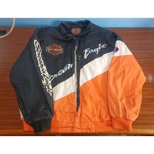 Harley Davidson Racing Screamin Eagle Jacket Full Zip Men’s Size XL Logo